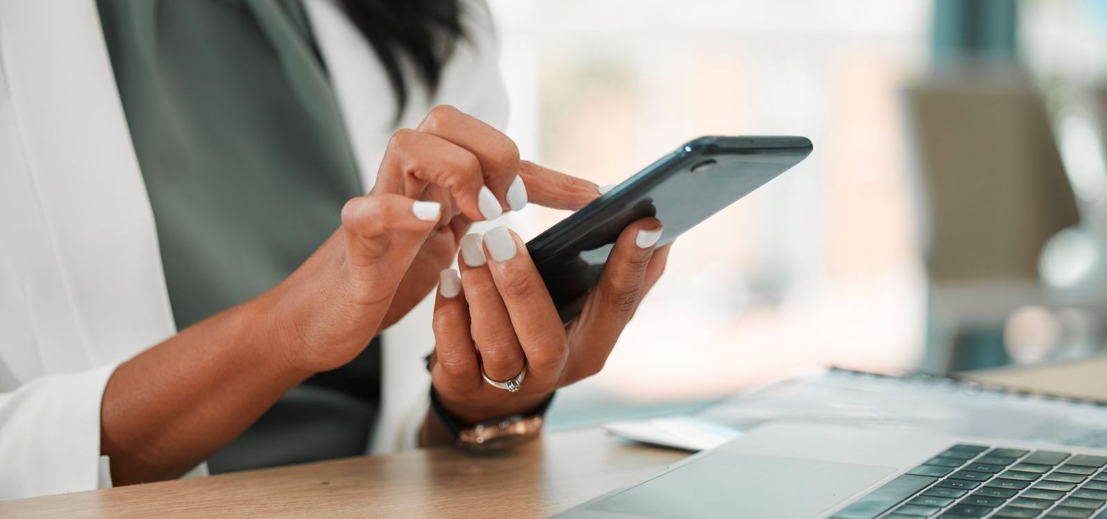 woman using phone